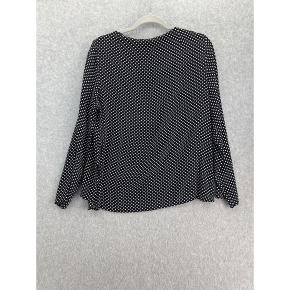 Philosophy Women's Blouse Black Polka Dot Long Sleeve Pull Over Size Medium - Picture 2 of 11